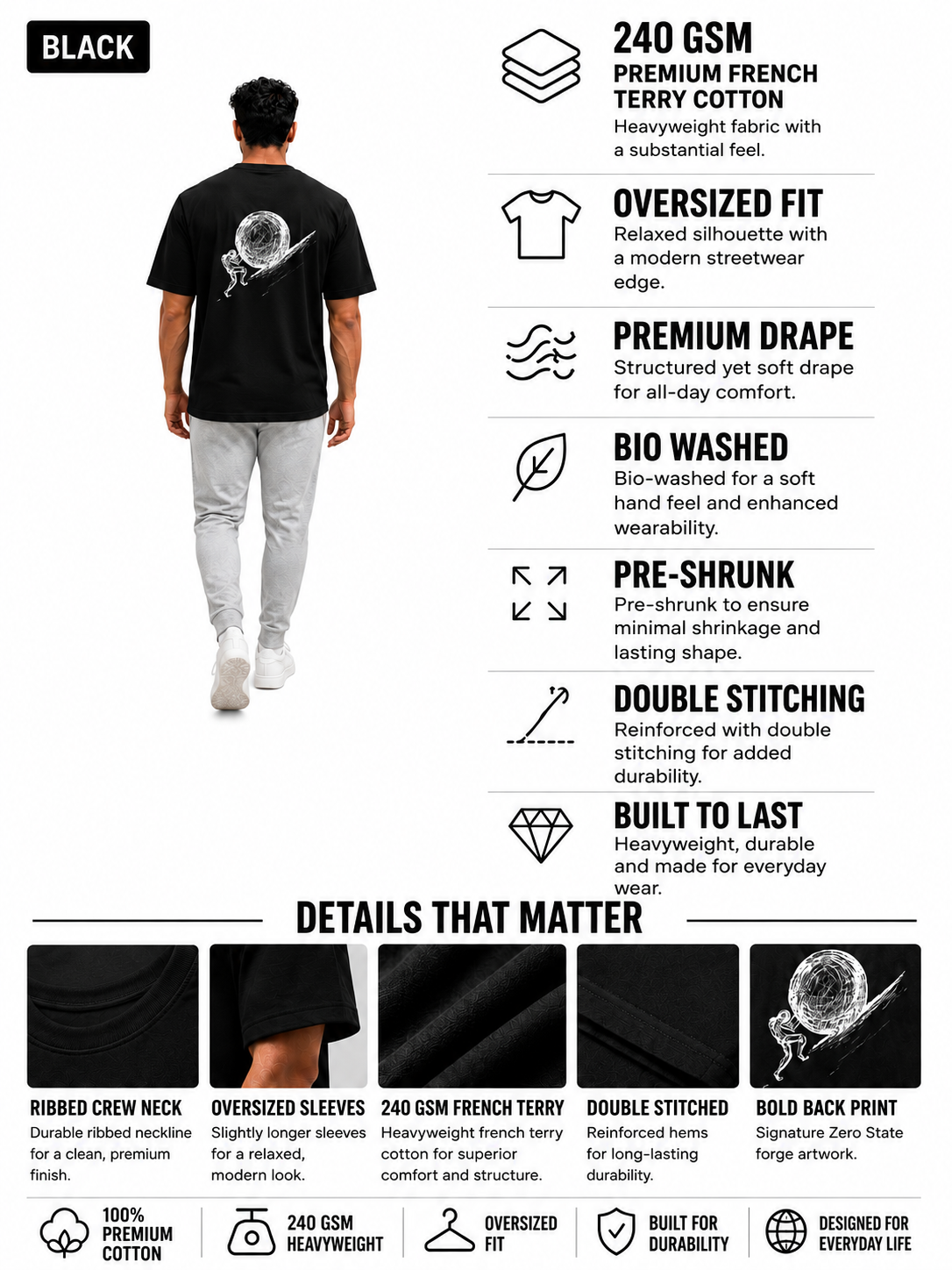 ZERO STATE FORGE Tshirt Black
