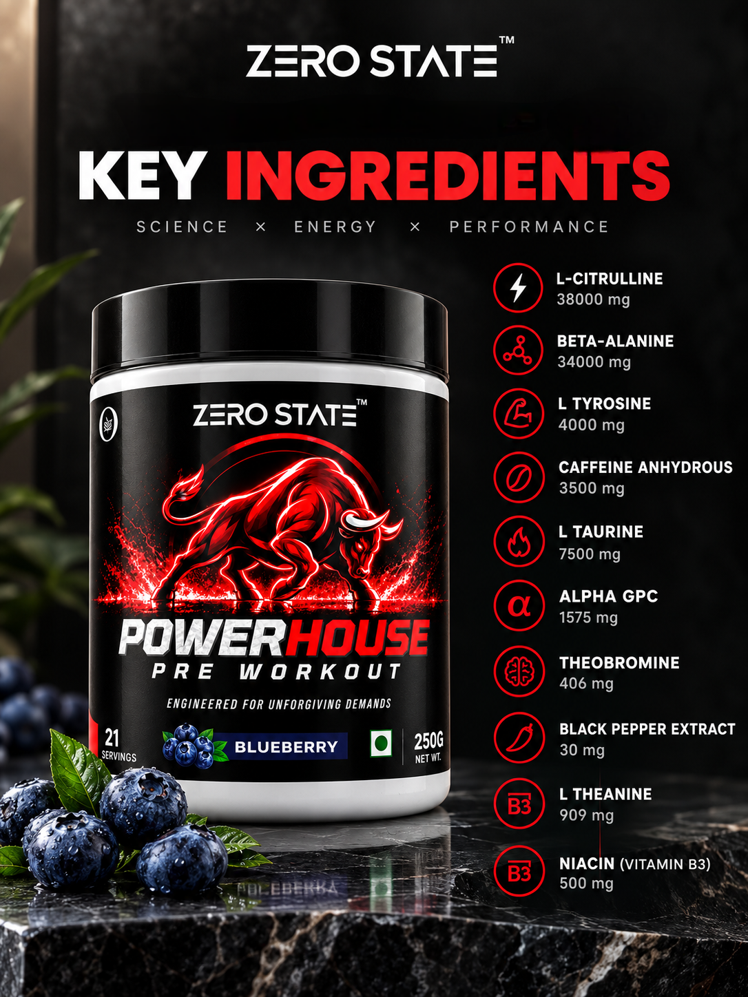 ZERO STATE™ POWERHOUSE 300 Pre Workout